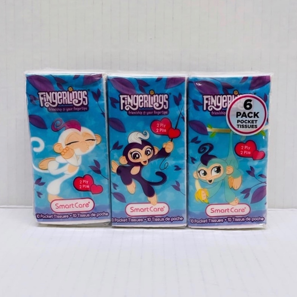 Fingerlings 6 Pack Pocket Tissues